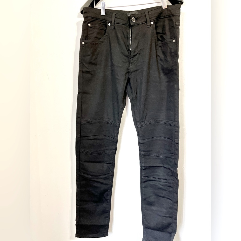 Men’s Karl Lagerfeld Stretch Cotton/Denim Biker Pants Black